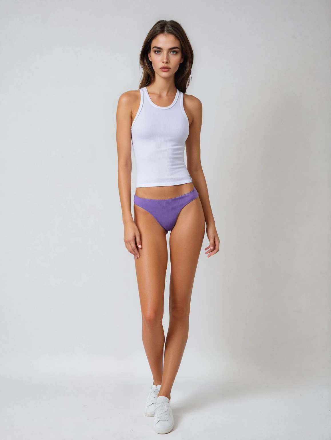 FIOLETOWY DÓŁ OD BIKINI W PRĄŻKI