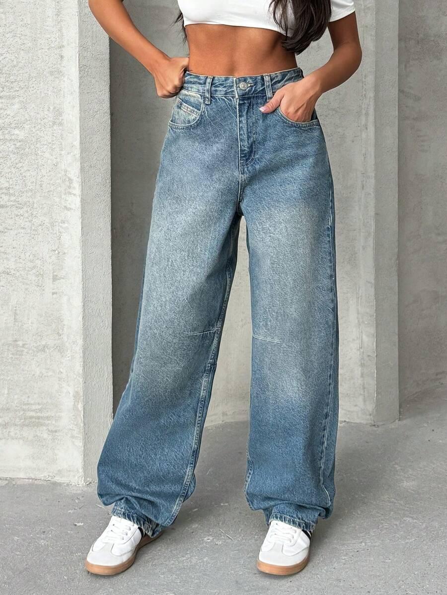 spodnie jeans z wysokim stanem