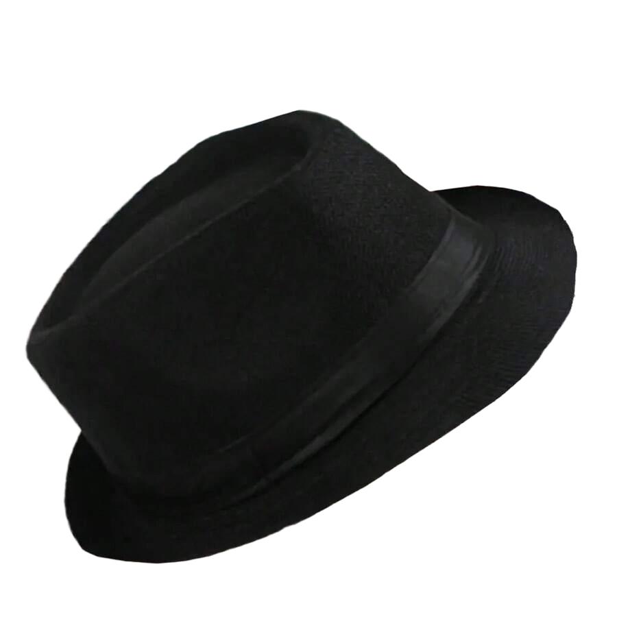 czarny kapelusz trilby