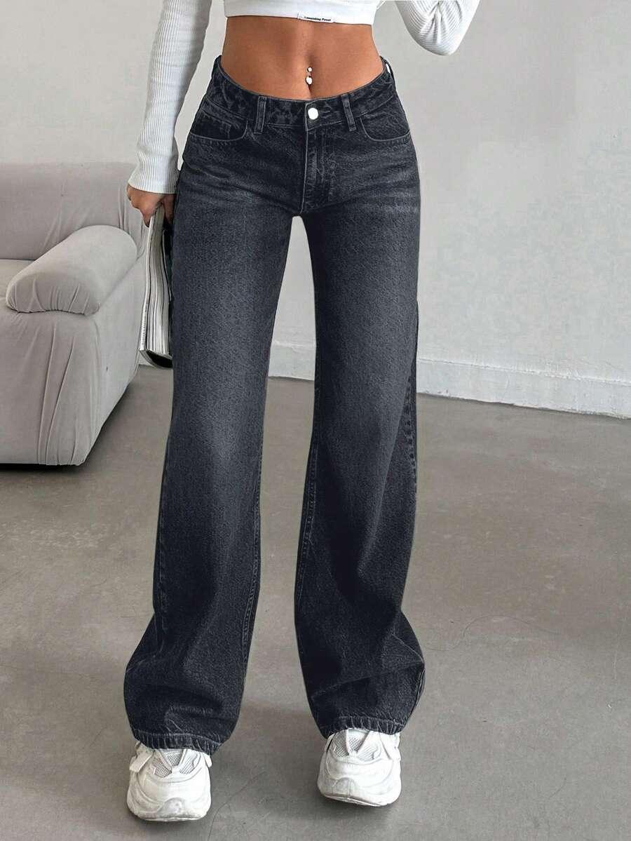 CZARNE SPODNIE JEANS