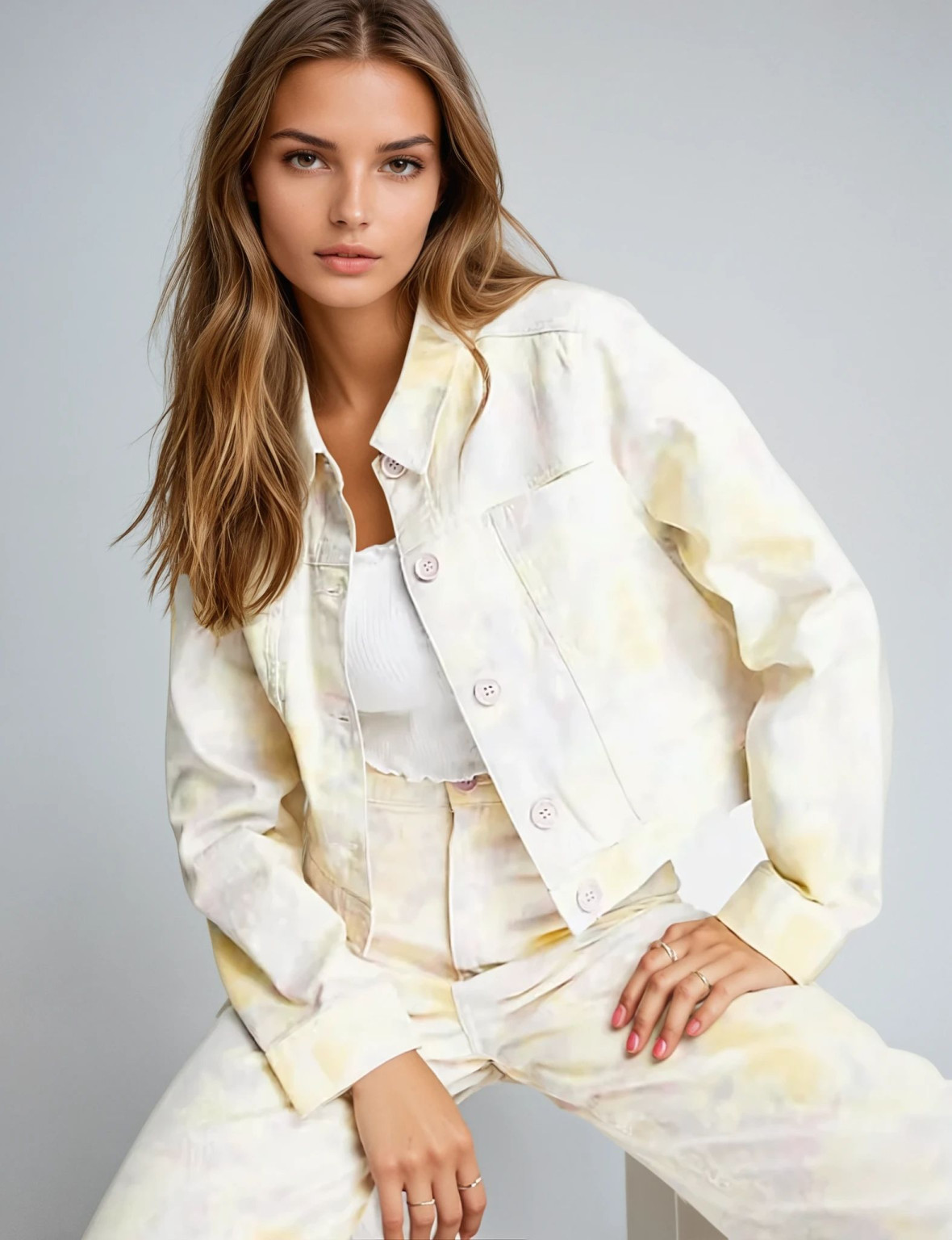 KURTKA GUZIKI WZÓR TIE DYE