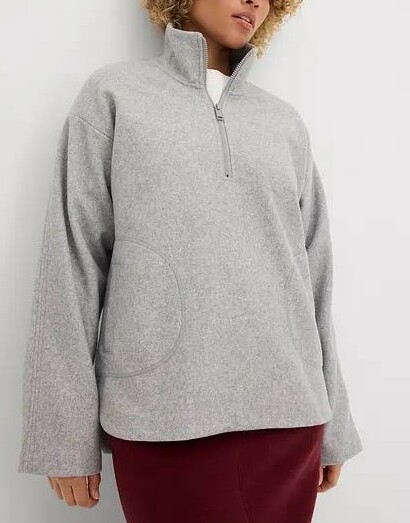 SWETER OVERSIZE z zamkiem