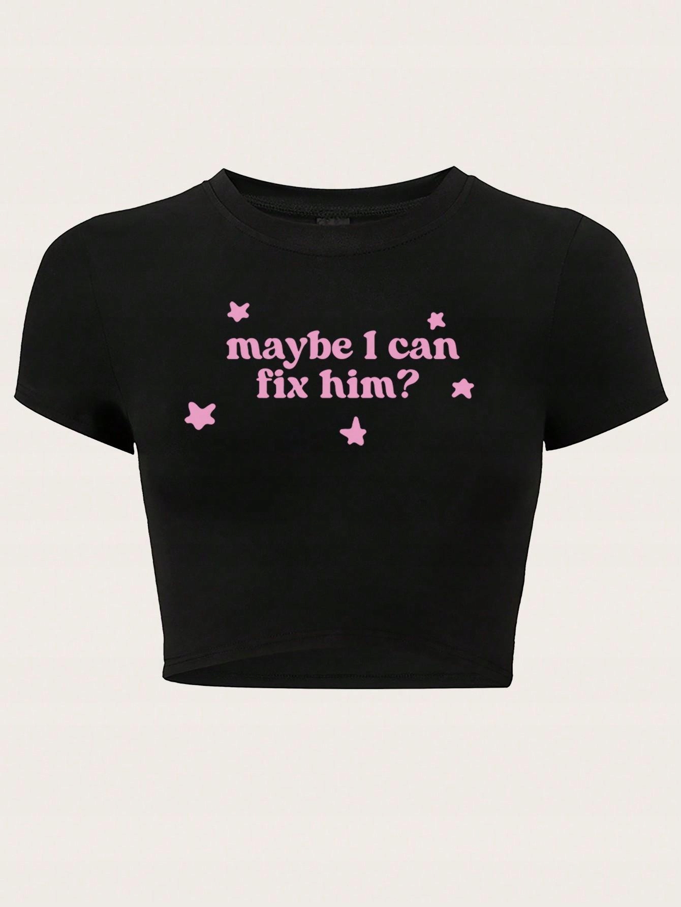 czarny top print 