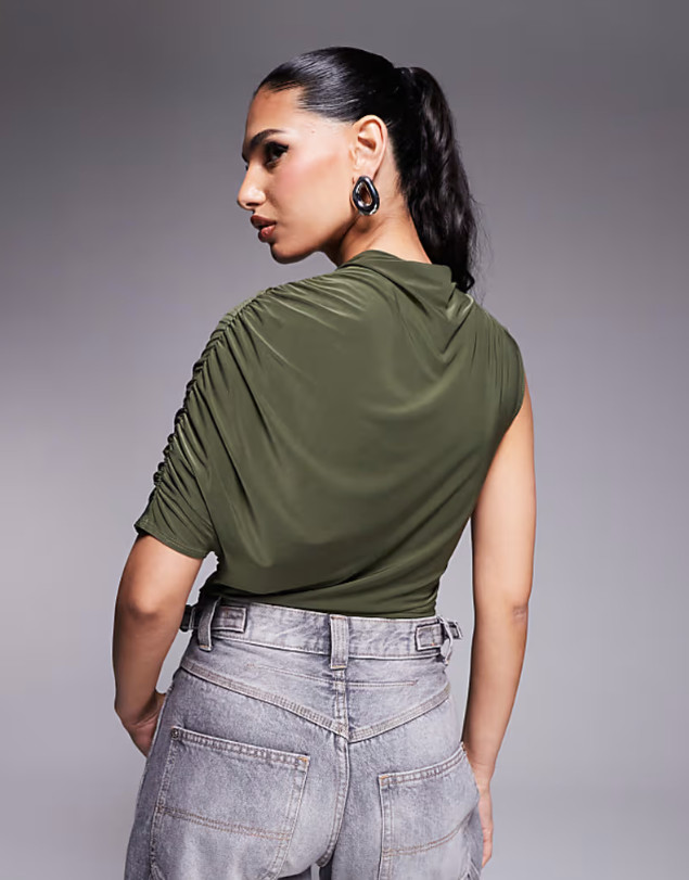 khaki top stójka 
