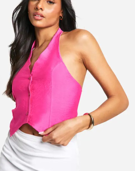 BLUZKA Z DEKOLTEM HALTER 