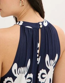 SUKIENKA BOHO MAXI Z OKRĄGŁYM DEKOLTEM