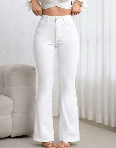 BIAŁE SPODNIE JEANS