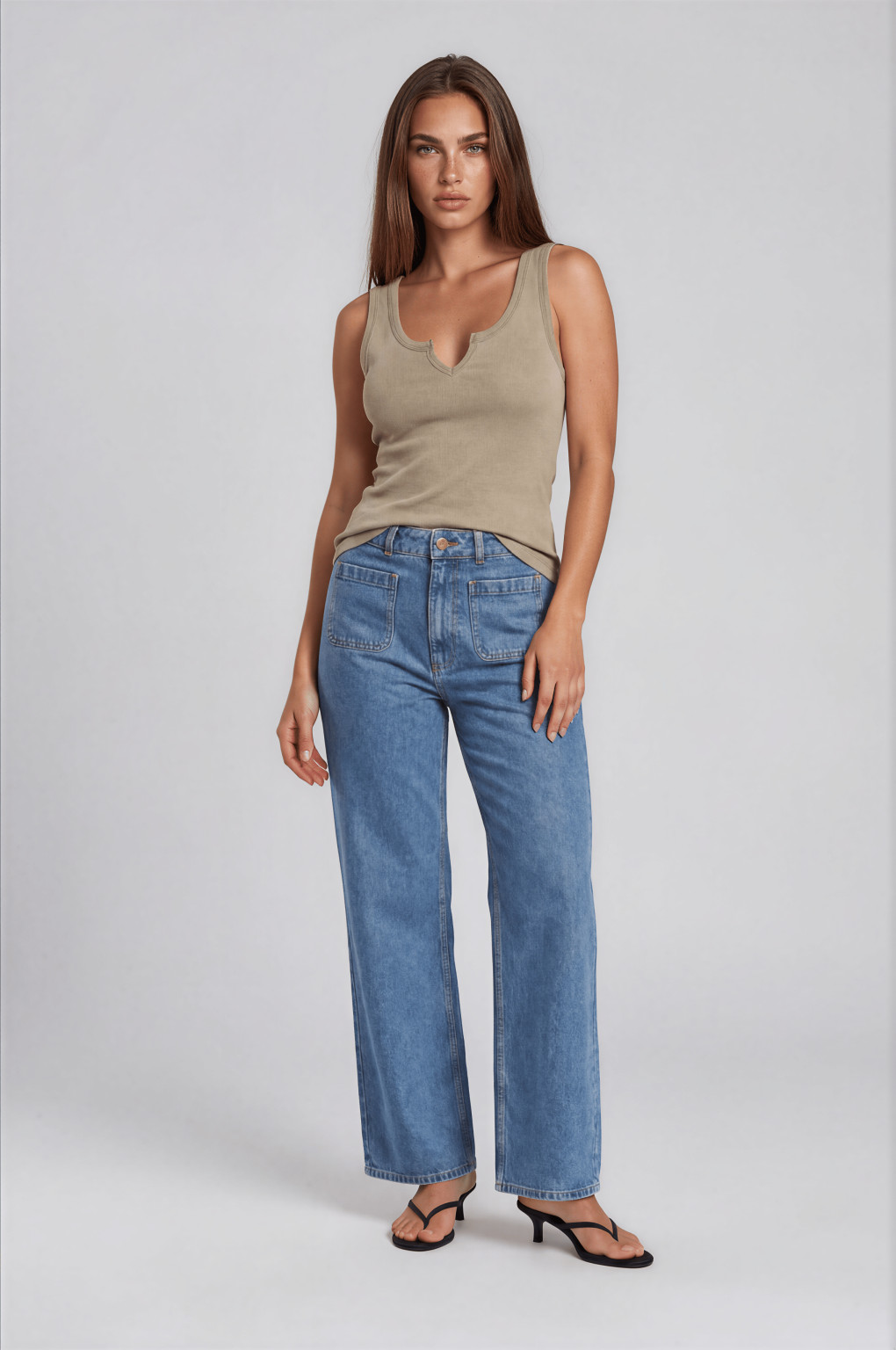 szerokie spodnie jeans