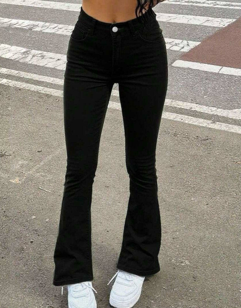 czarne spodnie  JEANS dzwony
