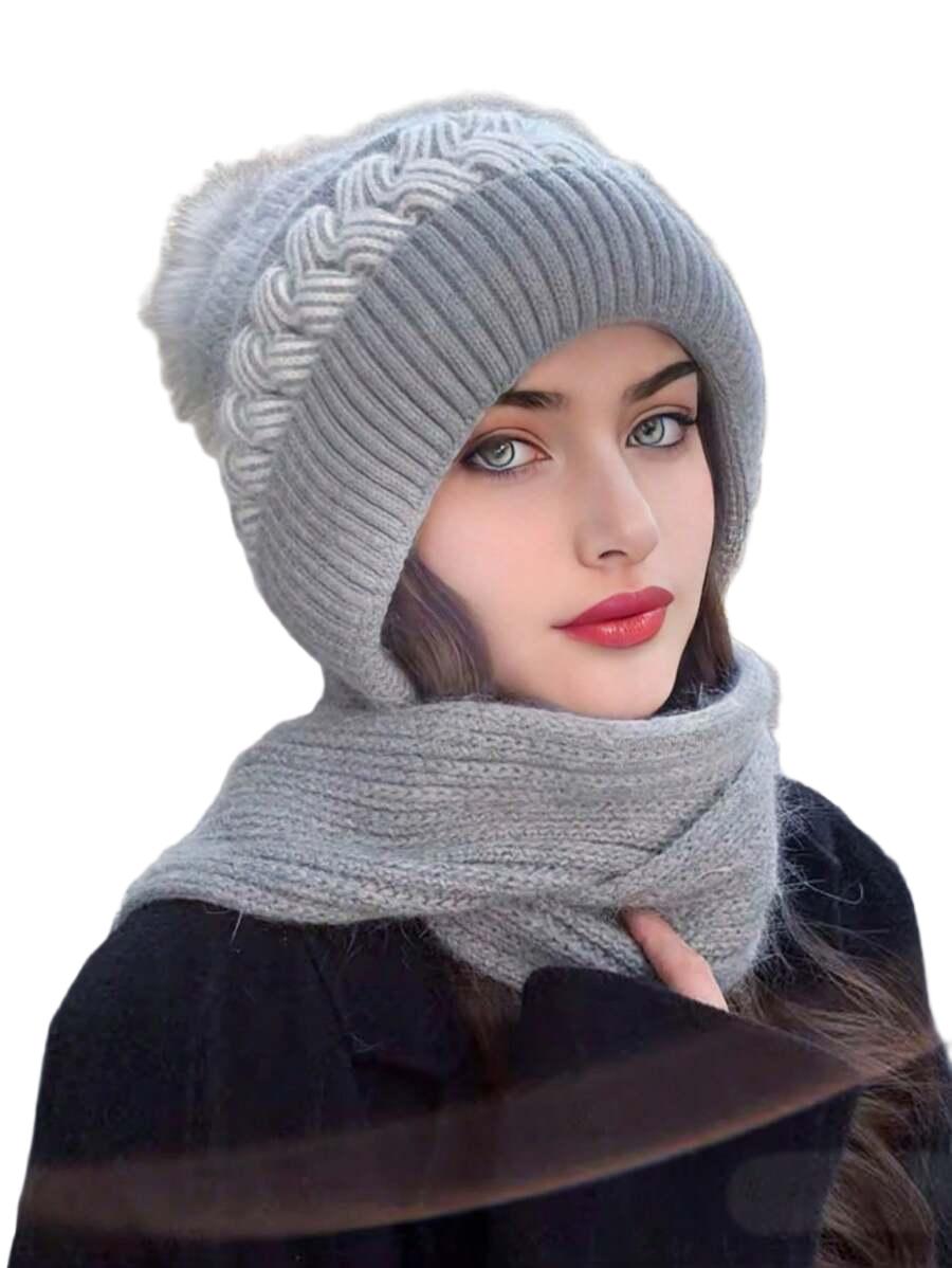 szara czapka szalik 2w1