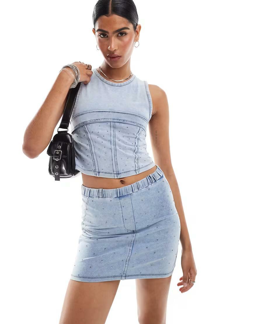 NIEBIESKI TOP JEANS