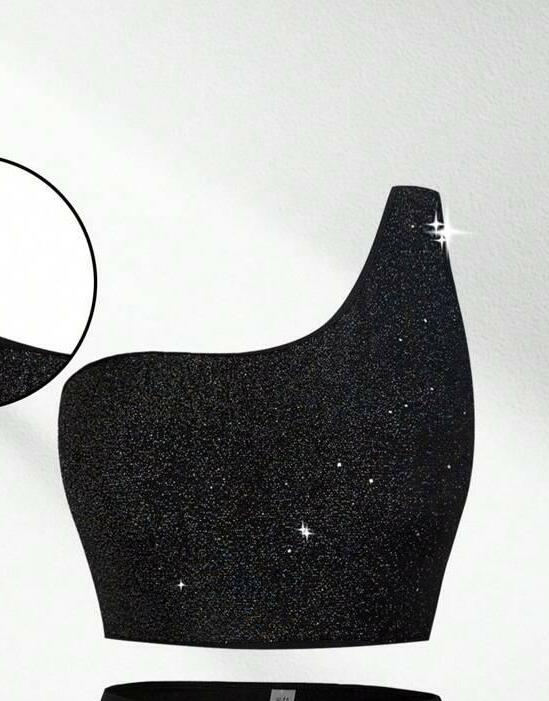 czarna góra od bikini zdobienie 