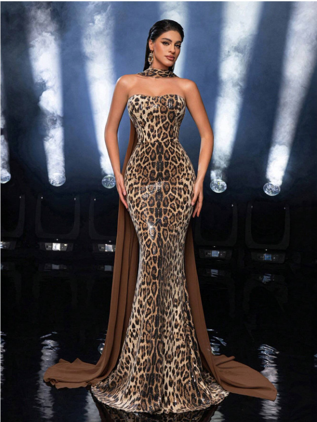 MAXI SUKIENKA ANIMAL PRINT ZDOBIENIE