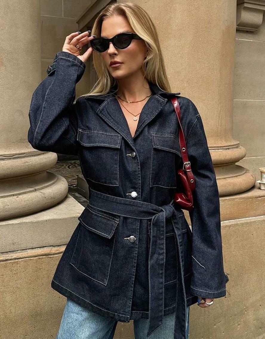 GRANATOWA SUKIENKA JEANS