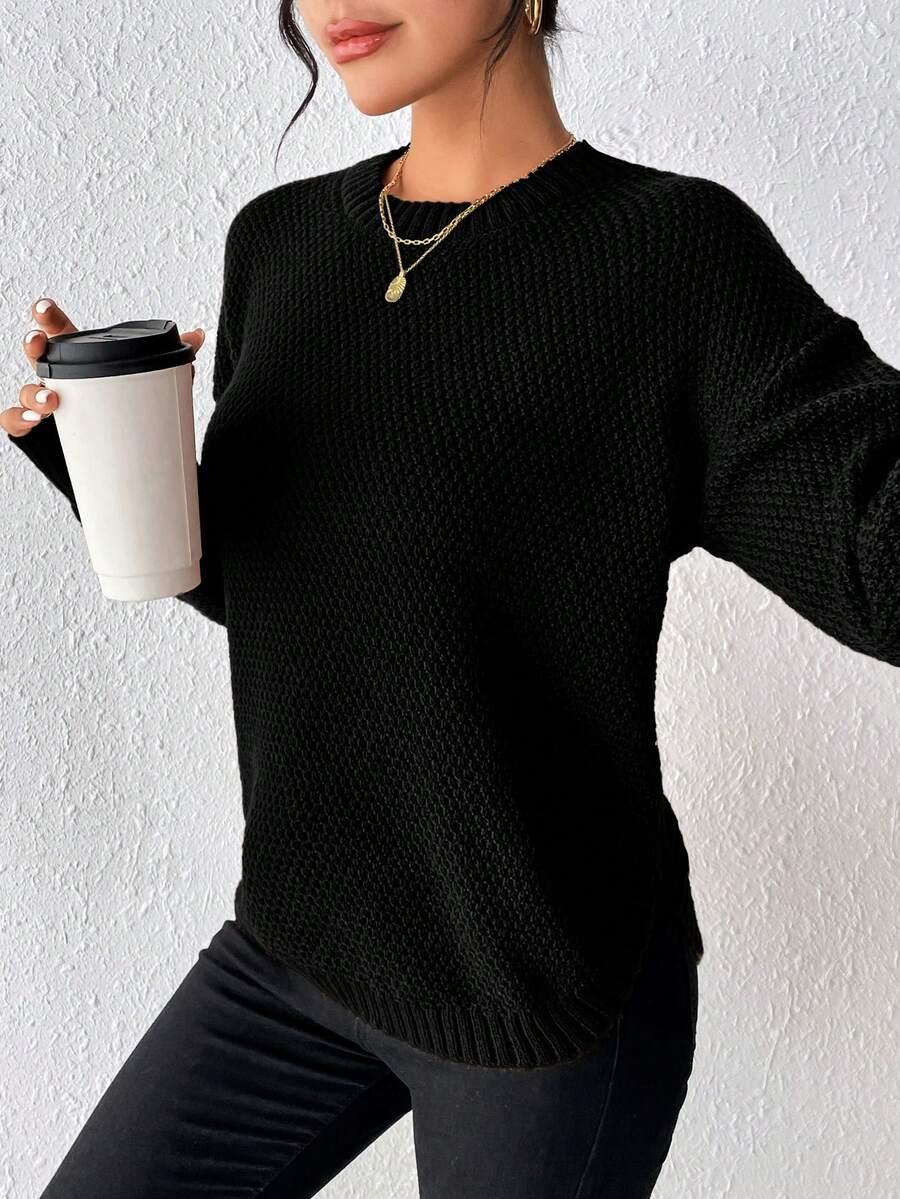 czarny sweter struktura