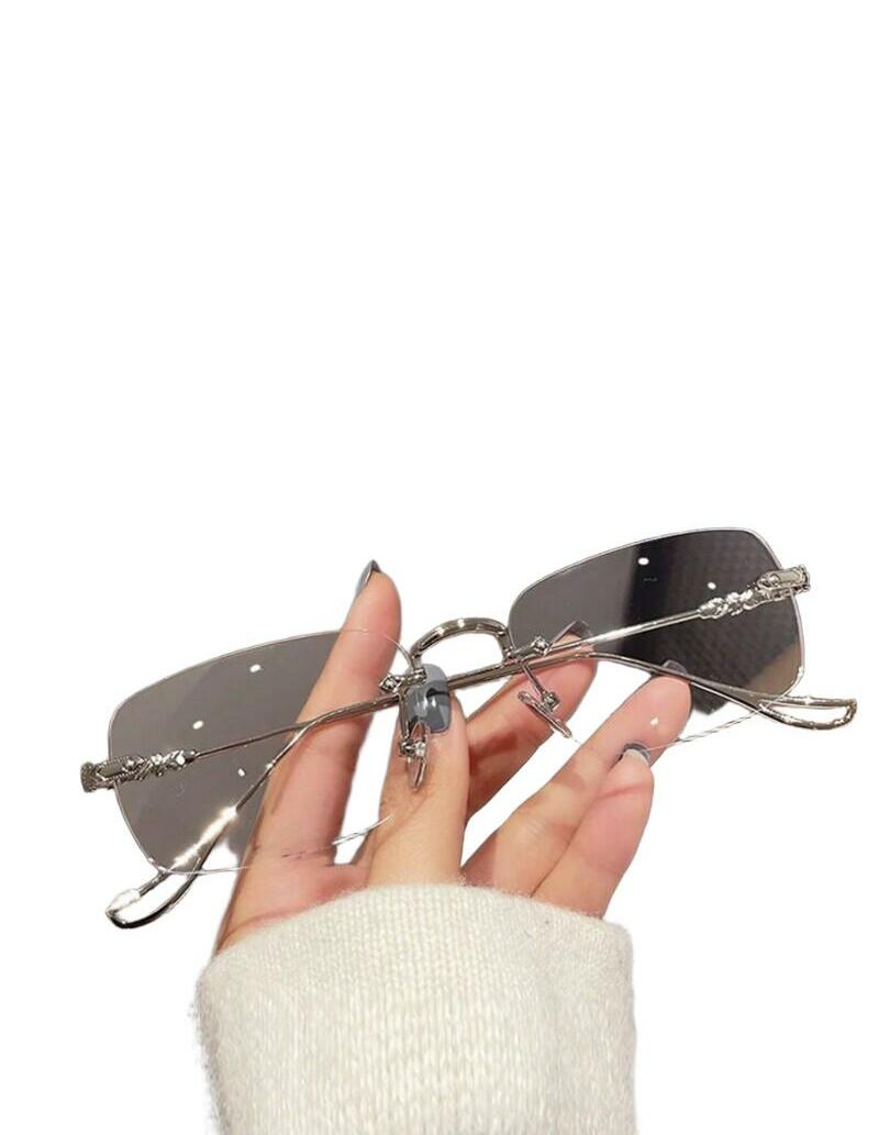 srebrne OKULARY zerówki