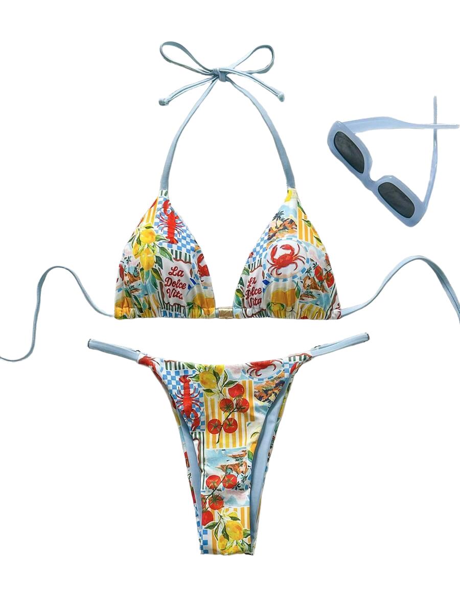 KOLOROWY STRÓJ KĄPIELOWY DWUCZĘŚCIOWY BIKINI