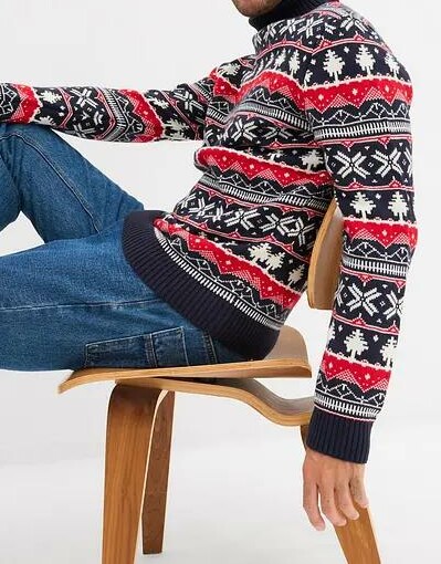 SWETER Z GOLFEM W NORWESKI WZÓR