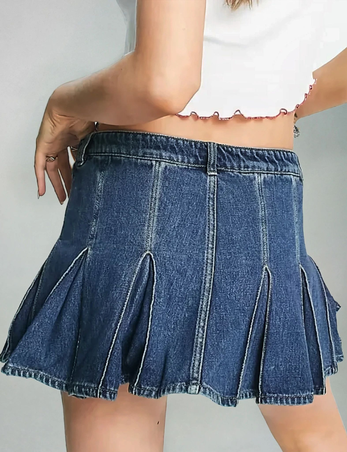 NIEBIESKA MINI SPÓDNICA JEANS