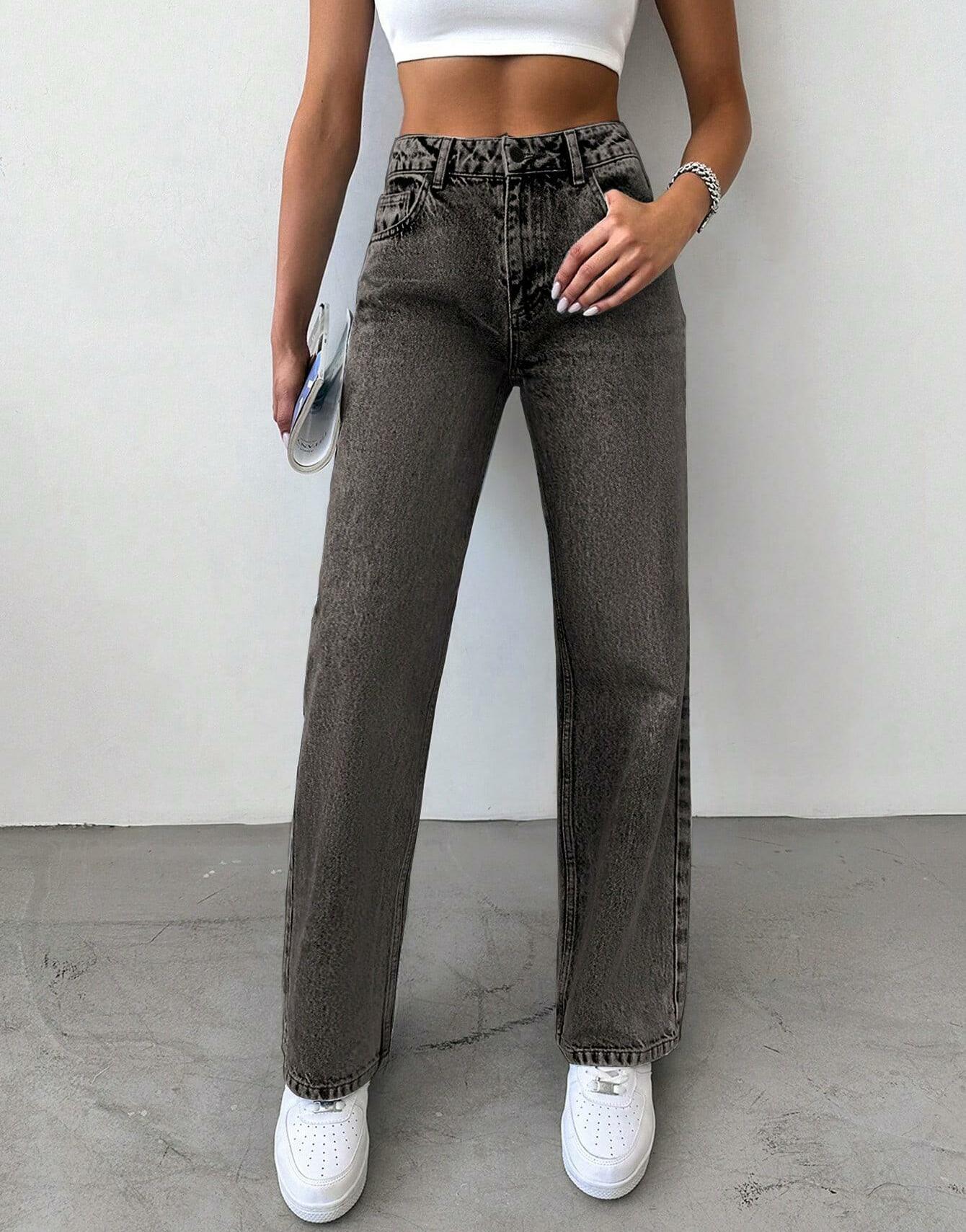 SZARE JEANSY KIESZENIE