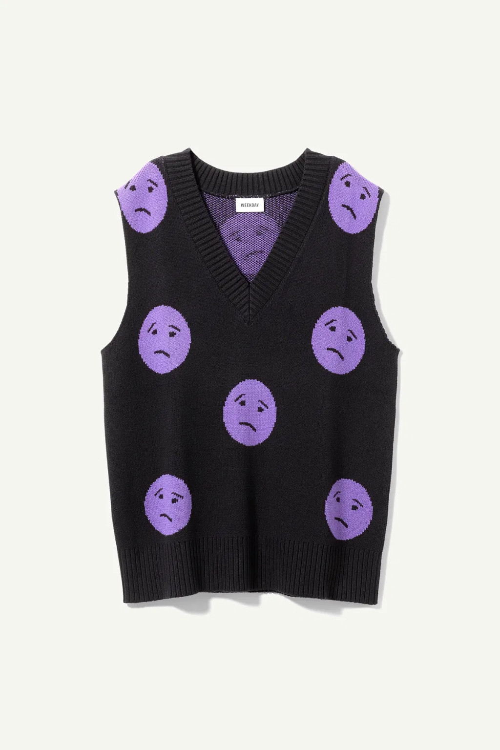 DZIANINOWA KAMIZELKA V-NECK