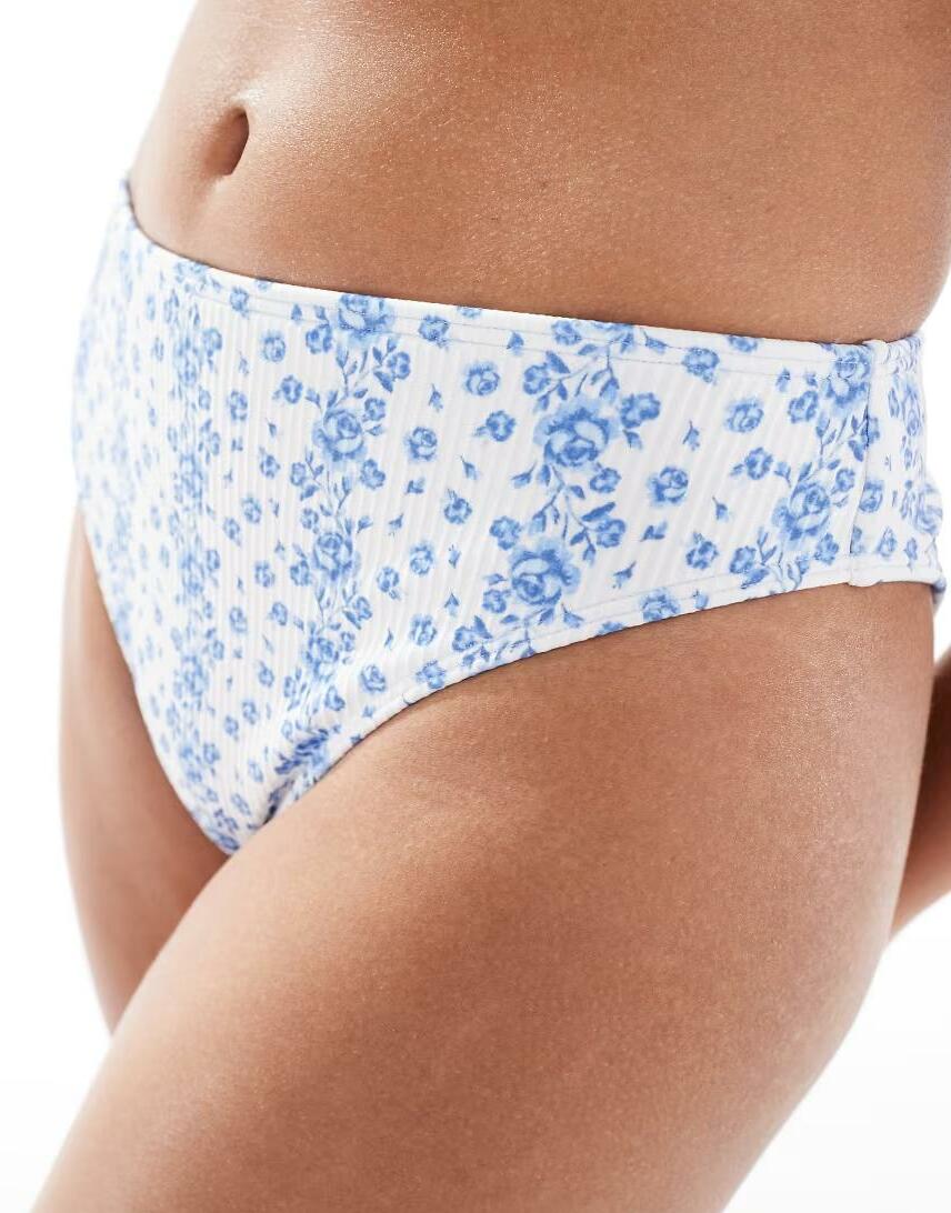 NIEBIESKI DÓŁ OD BIKINI KWIATY