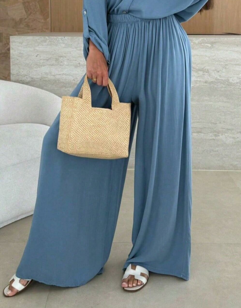 niebieskie spodnie casual