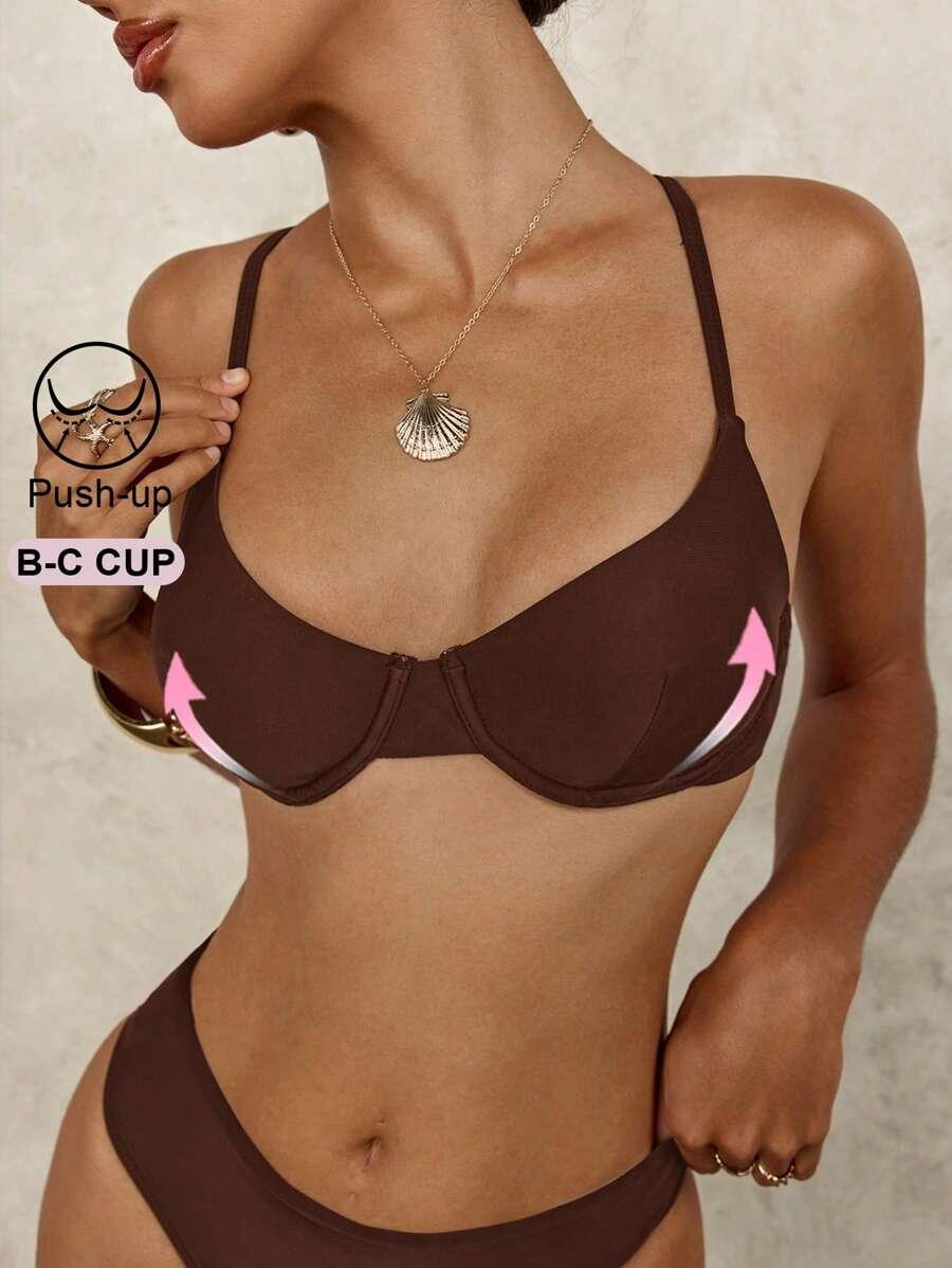 brązowa góra od bikini