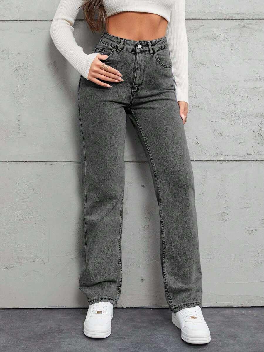 SZARE SPODNIE JEANS 
