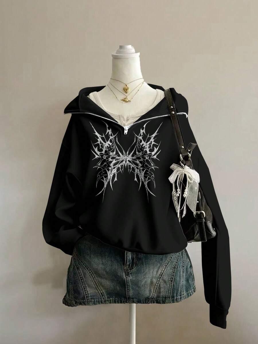 CZARNA BLUZA ZAMEK 