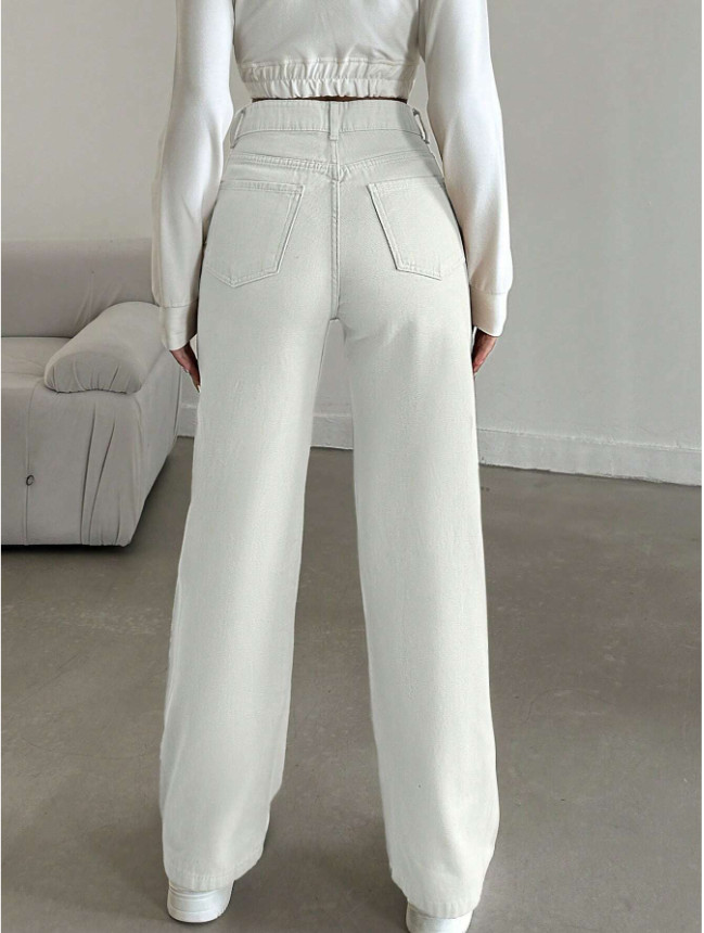 BIAŁE SPODNIE JEANS