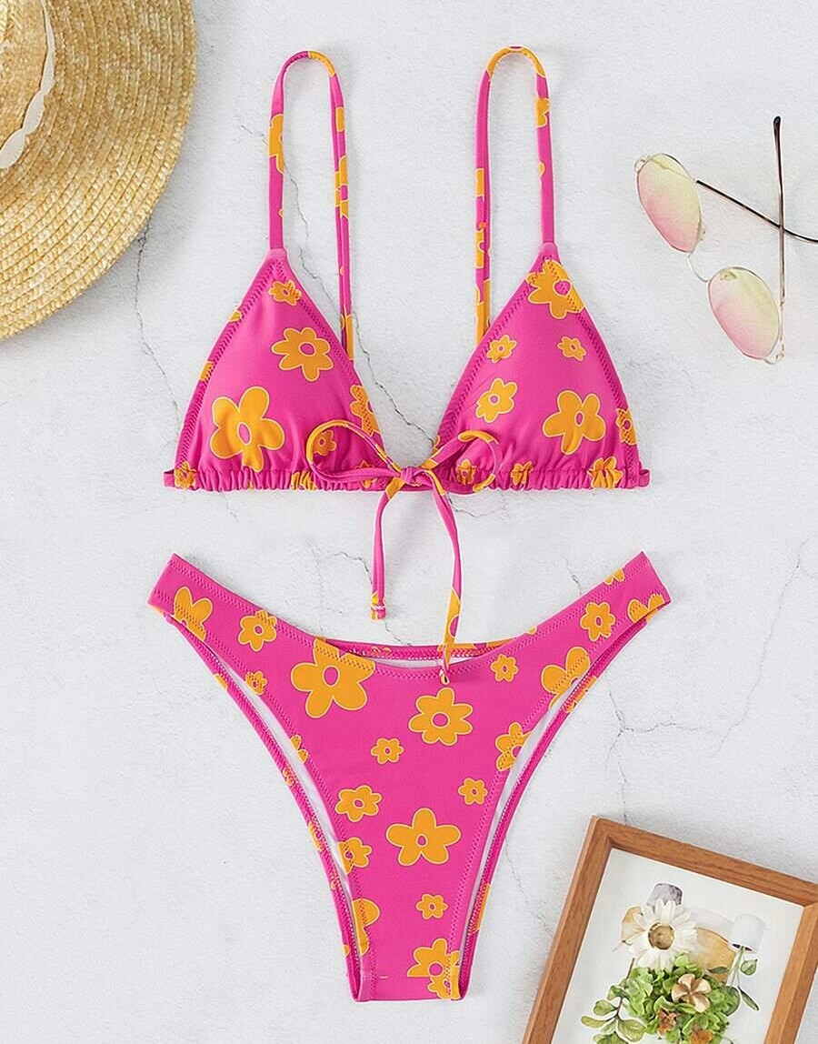 komplet bikini wzór kwiaty
