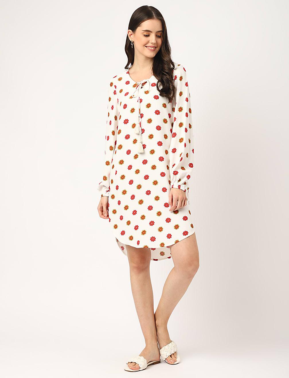 SUKIENKA DŁUGI RĘKAW PRINT T42-6249K-Y8