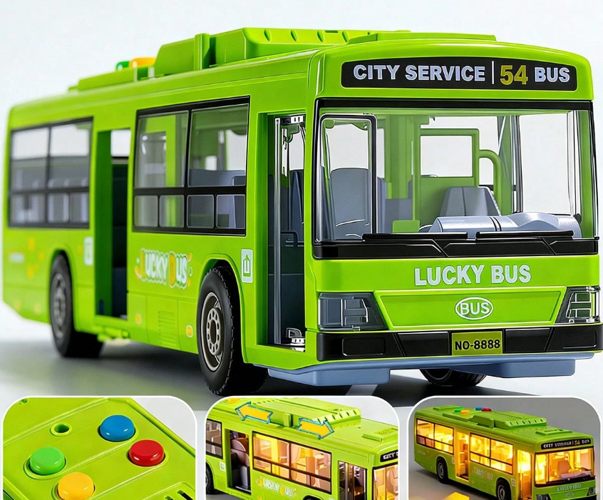 zielony autobus zabawka