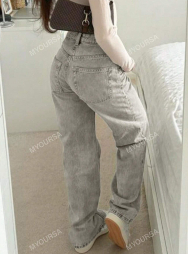 SZARE LUŹNE SPODNIE JEANS 