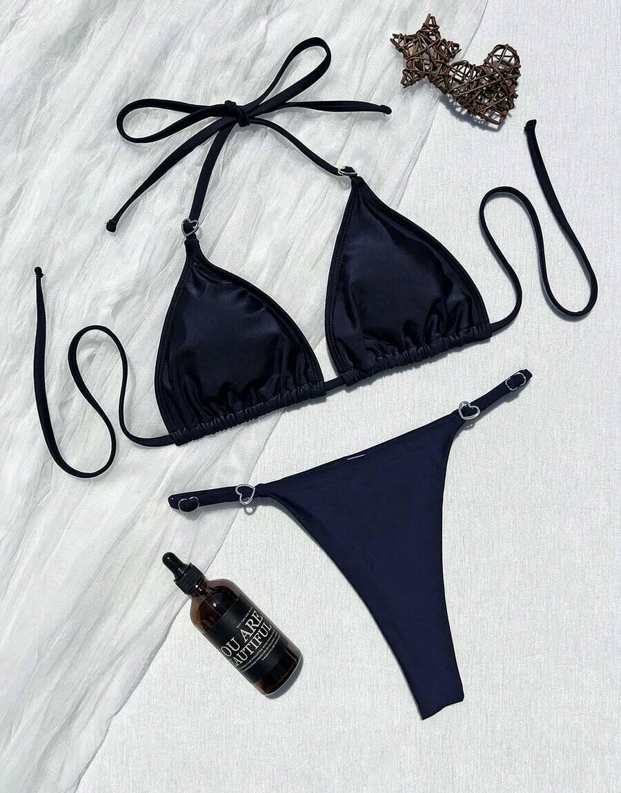 granatowy komplet bikini
