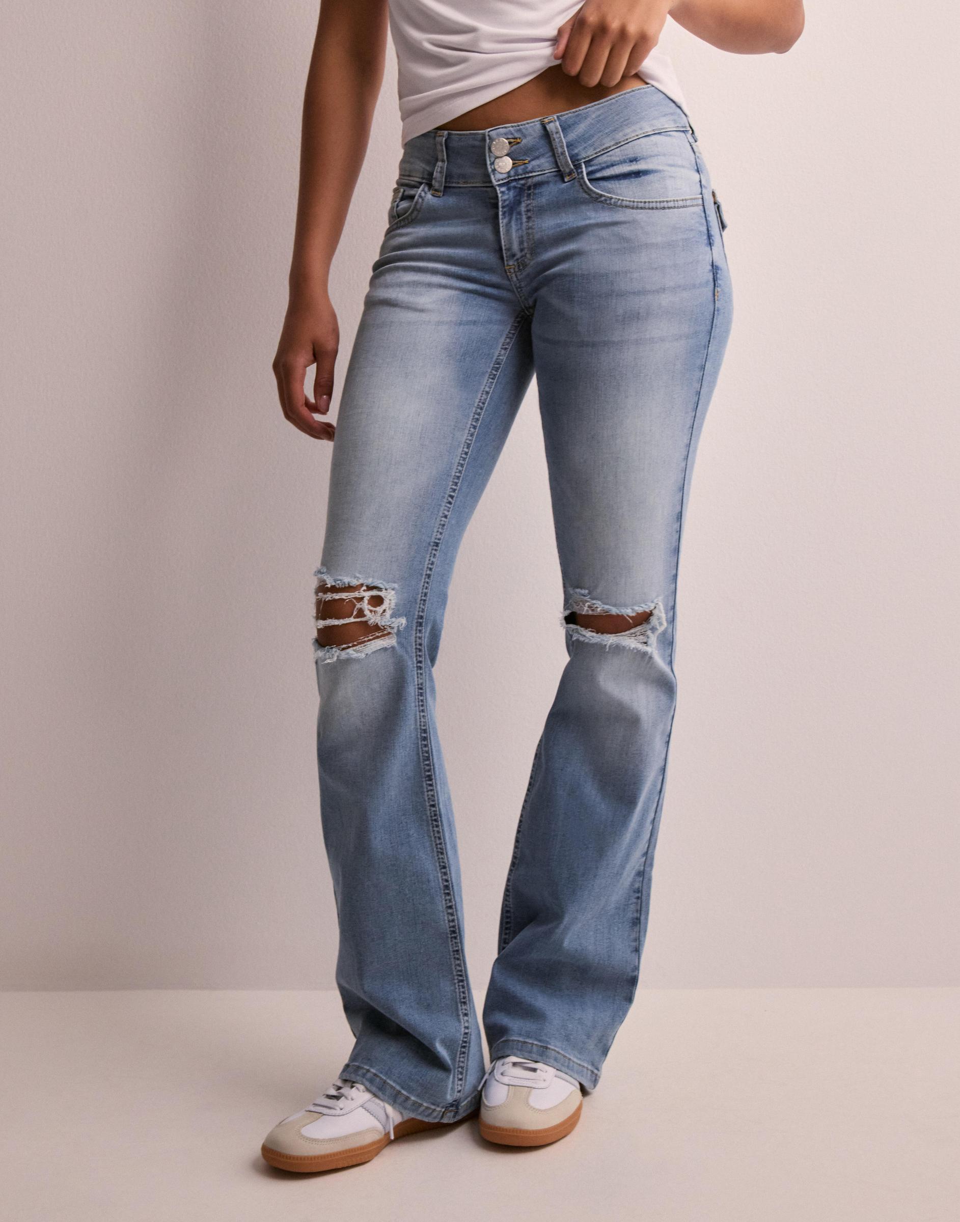 spodnie dzwony jeans dziury