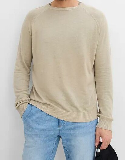 SWETER Z DOMIESZKĄ LNU