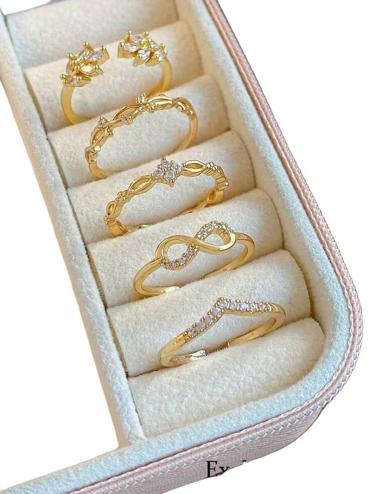 ZŁOTE PIERŚCIONKI 4-PACK