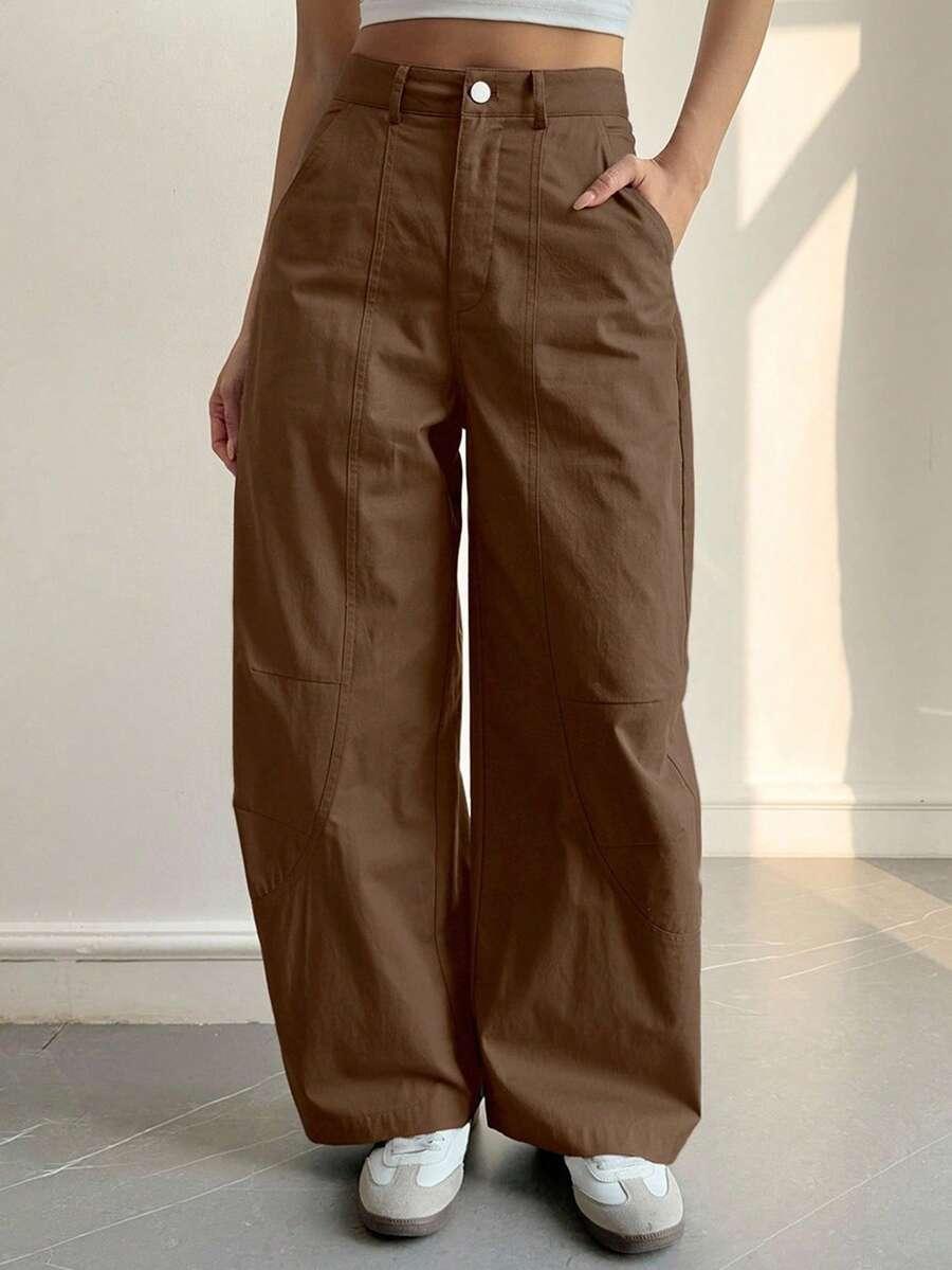 brązowe spodnie casual