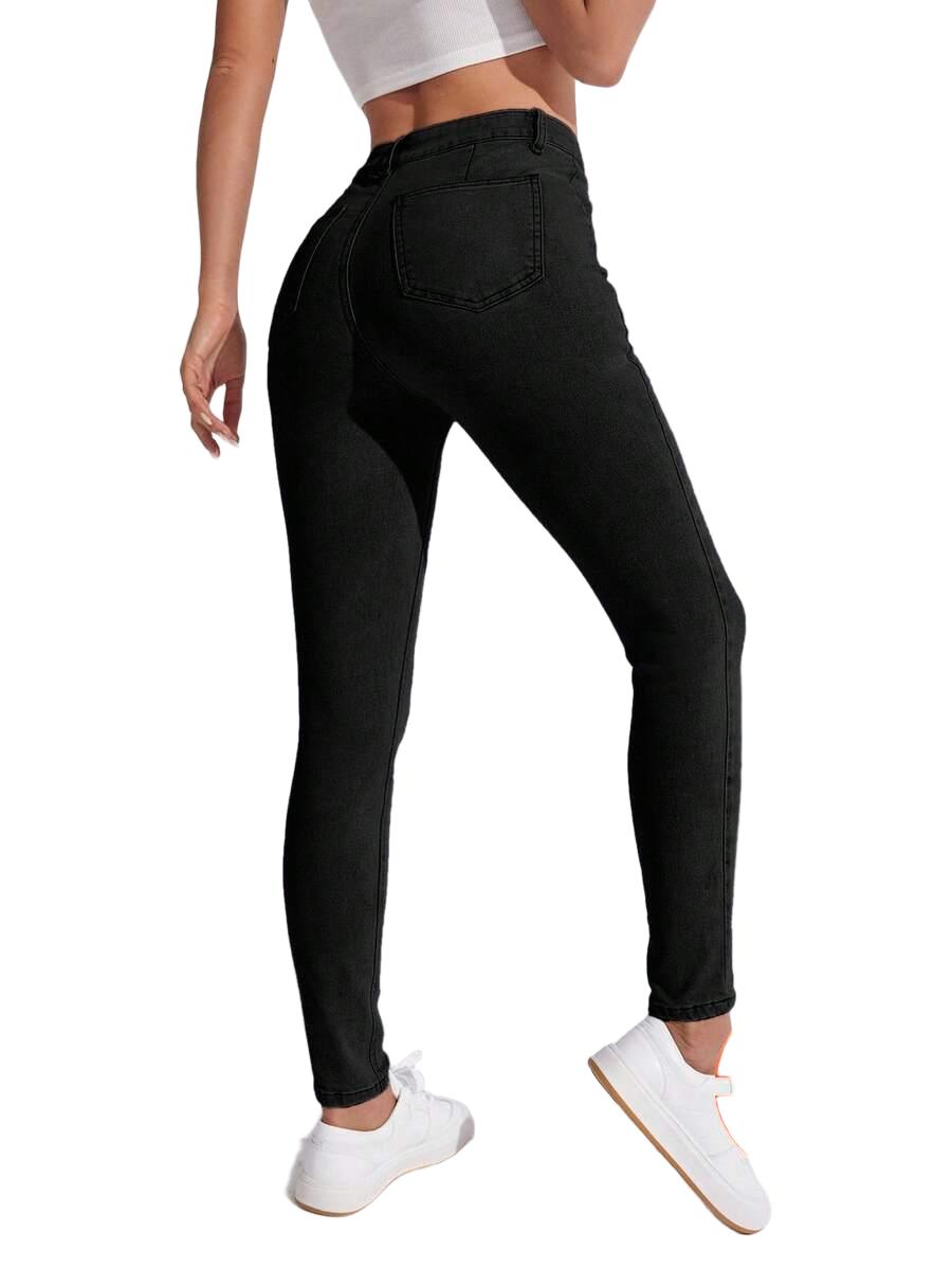 CZARNE SPODNIE JEANS