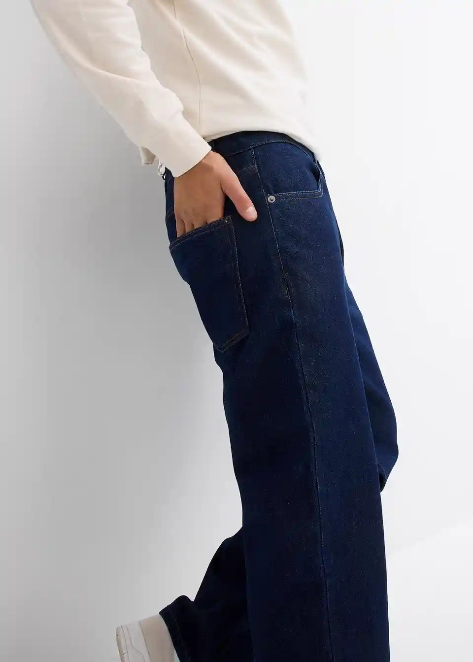 GRANATOWE SPODNIE JEANS