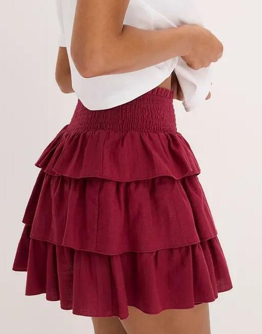SPÓDNICA MINI ROZKLOSZOWANA BAWEŁNIANA PLUS SIZE