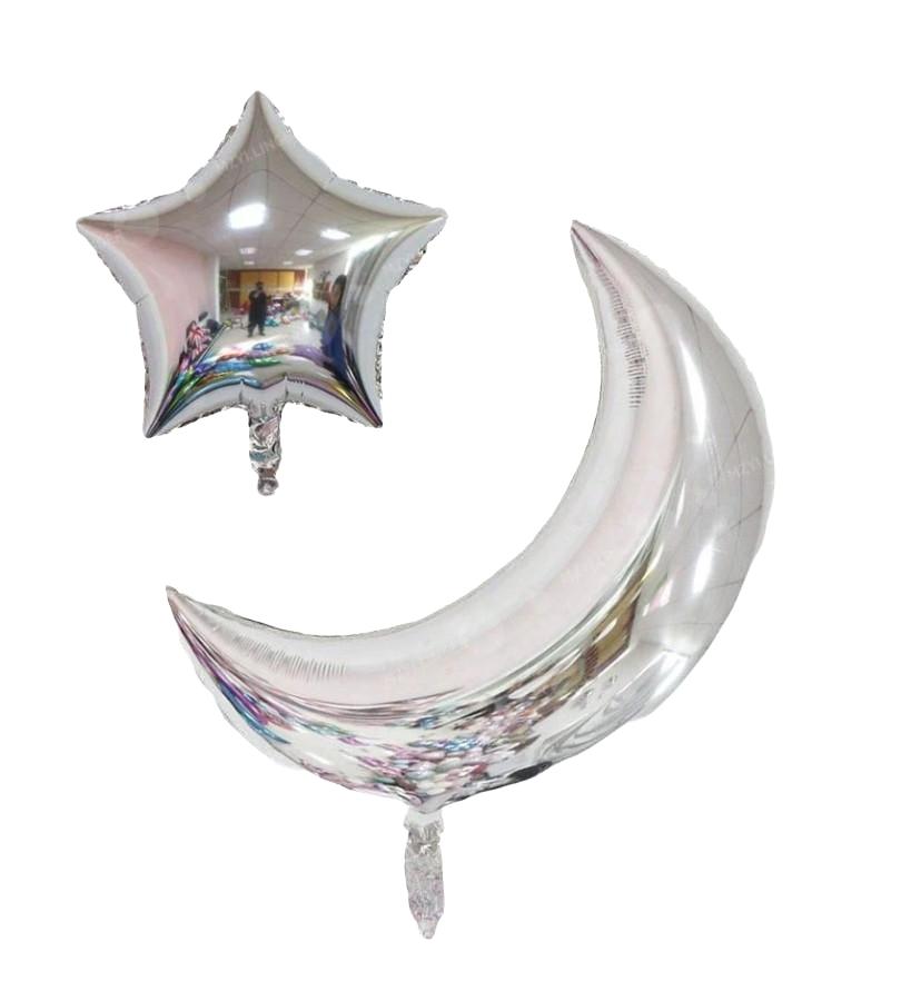 srebrny balon księżyc gwiazda