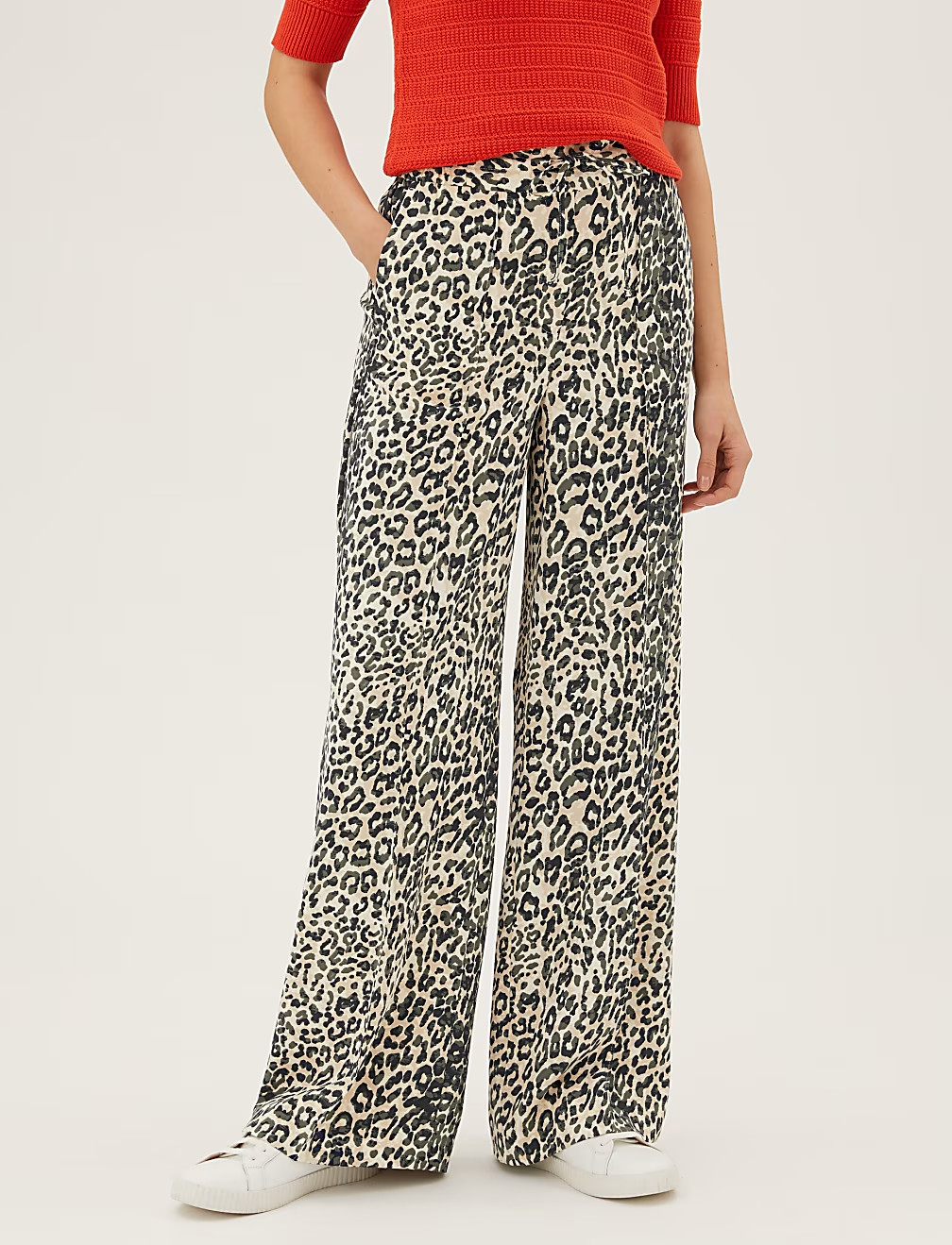 PROSTE SPODNIE ANIMAL PRINT T59-1524T-Y8