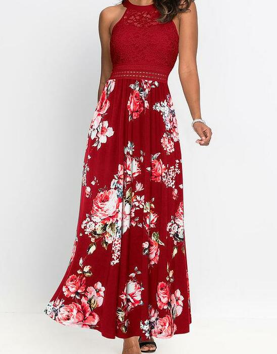 SUKIENKA MAXI W KWIATY
