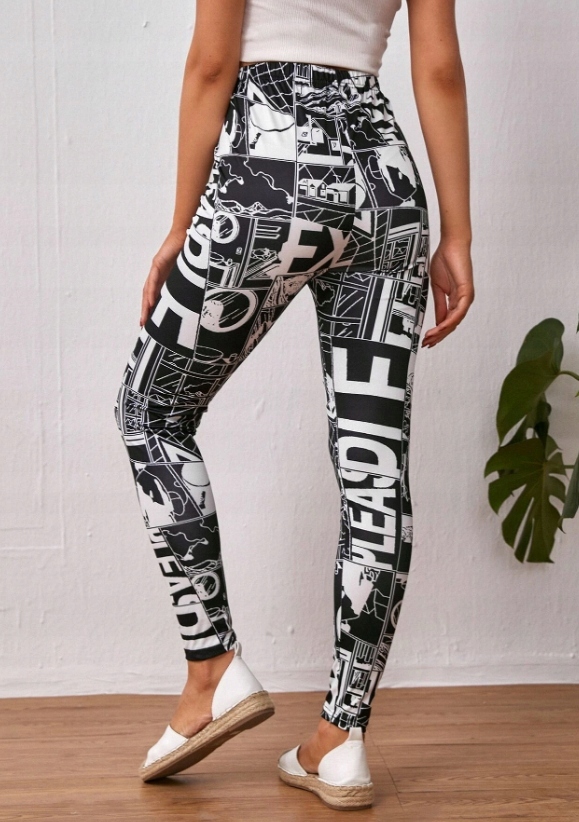 LEGGINSY WYSOKI STAN print