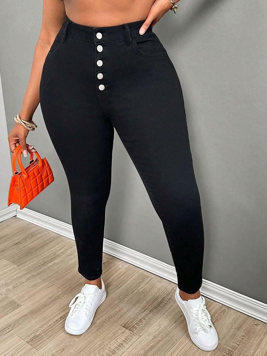 CZARNE SPODNIE JEANS RURKI