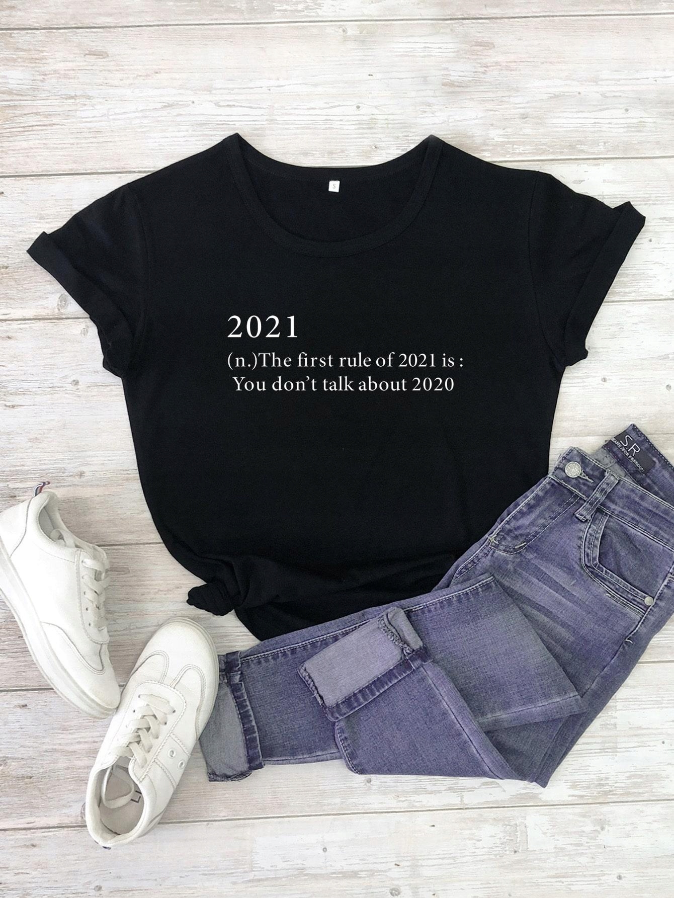 czarny t-shirt napis