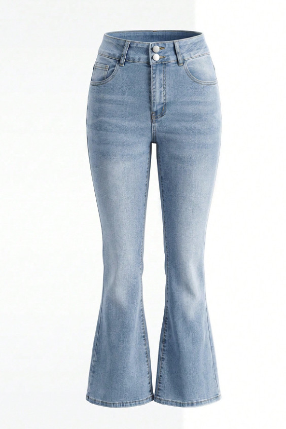 NIEBIESKIE SPODNIE FLARE JEANS